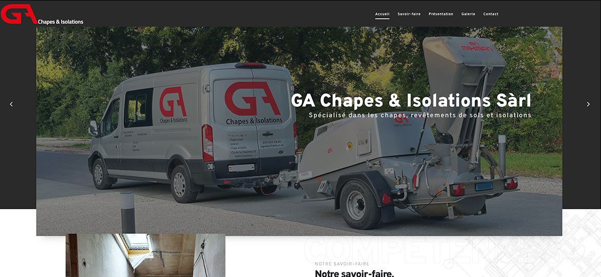 Graphik.ch - Site internet de GA Chapes & Isolations Sàrl